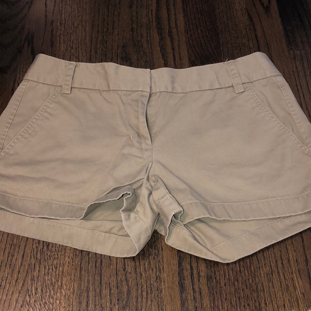 J Crew tan/ brown shorts.
